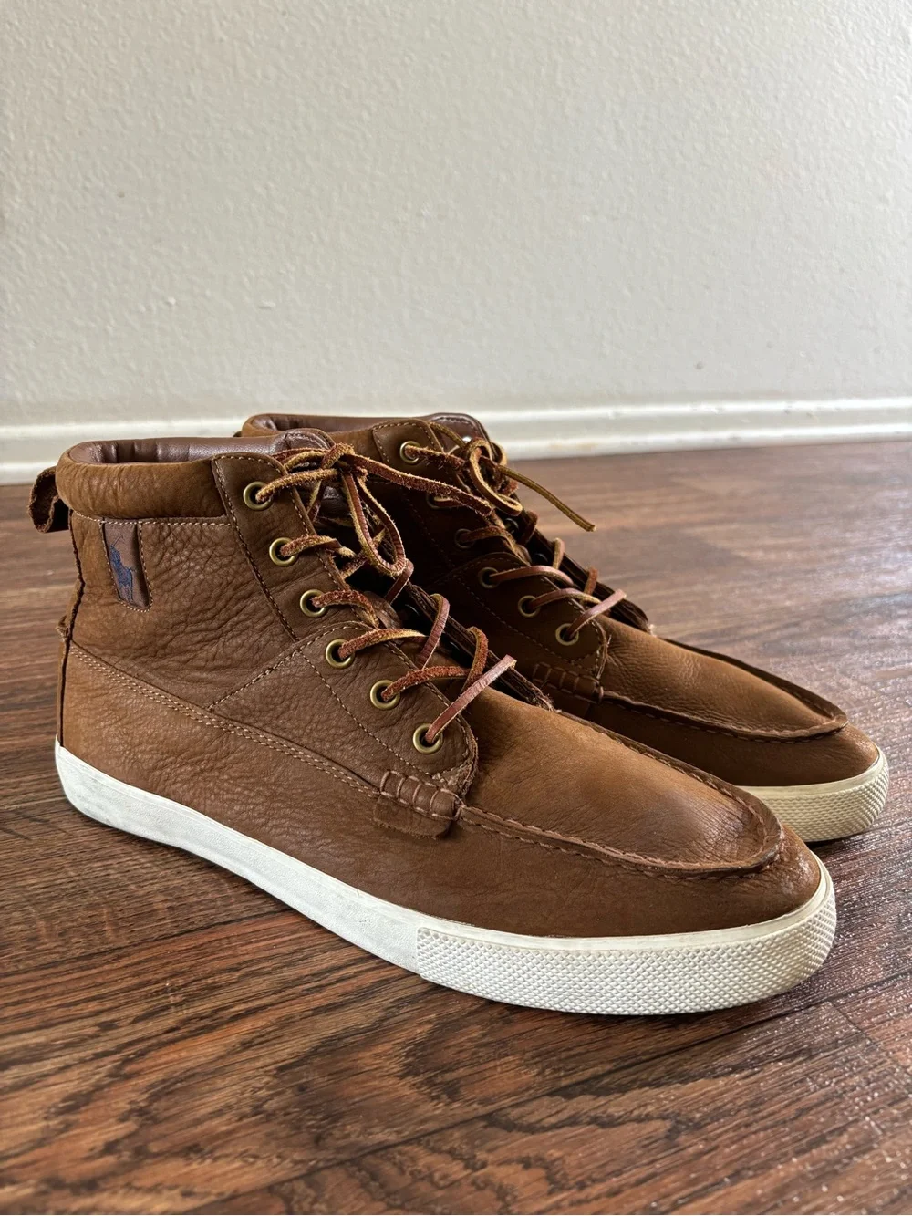 Polo Ralph Lauren Travis/Tedd Chukka Boots Brown Leather High Top Sneaker 11D